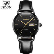 Alloy Material Water Resistant Feature Watch Fashion Genuine Leather Timepiece Automatic Mechanical Watch For Men